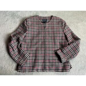 Bridgetown Collection Jacket, Womens 16, Gray Black Red, Wool Blend, Full Zip